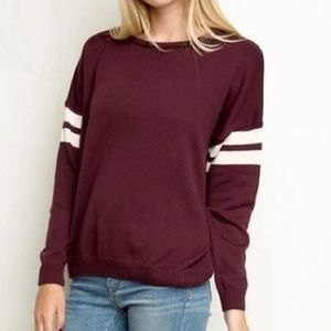 Brandy Melville Varsity Maroon Sweater